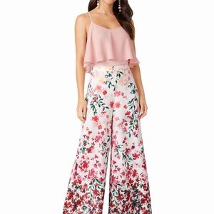 Marchesa Notte Floral Wide Leg Pants sz 14 Elegant Wedding Guest Palazzo